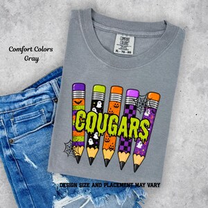 Halloween Spooky Cougars Pencil Printed Shirt