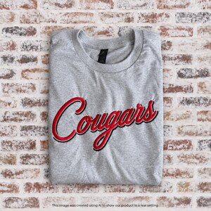 Cougars Script w/outline Embroidered Shirt