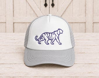 Ready To Ship Tiger Outline Embroidered Youth Hat