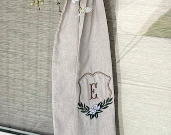Embroidered Wreath Sash | Magnolia Crest with Initial