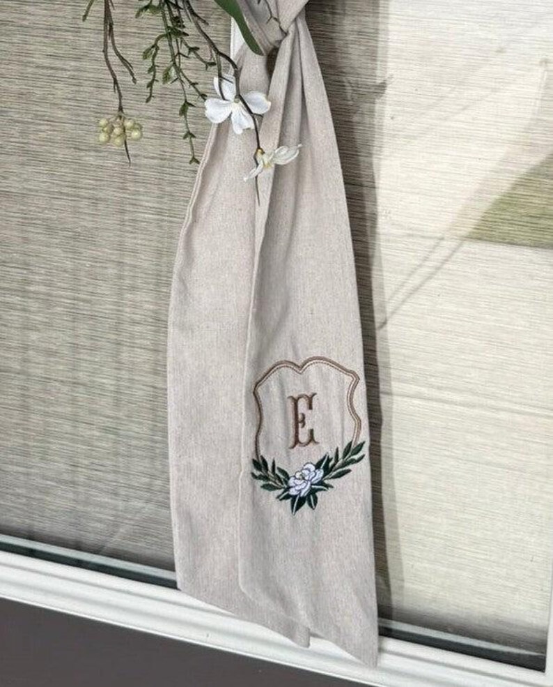 Wreath Sash | Magnolia Crest with Initial