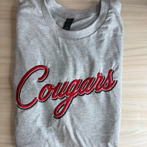Cougars Script w/outline Embroidered Shirt