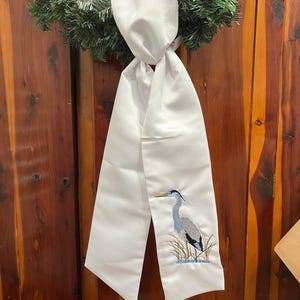 Blue Heron Wreath Sash