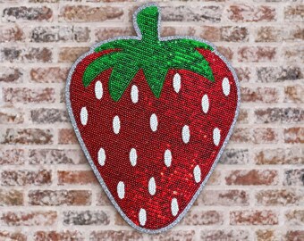 Strawberry Sequin Iron-On Patch
