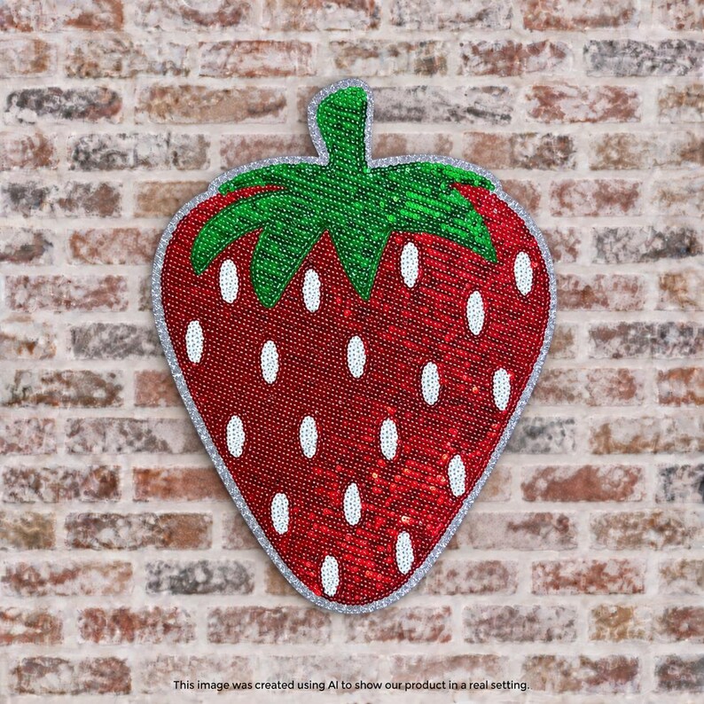 Strawberry Sequin Iron-On Patch