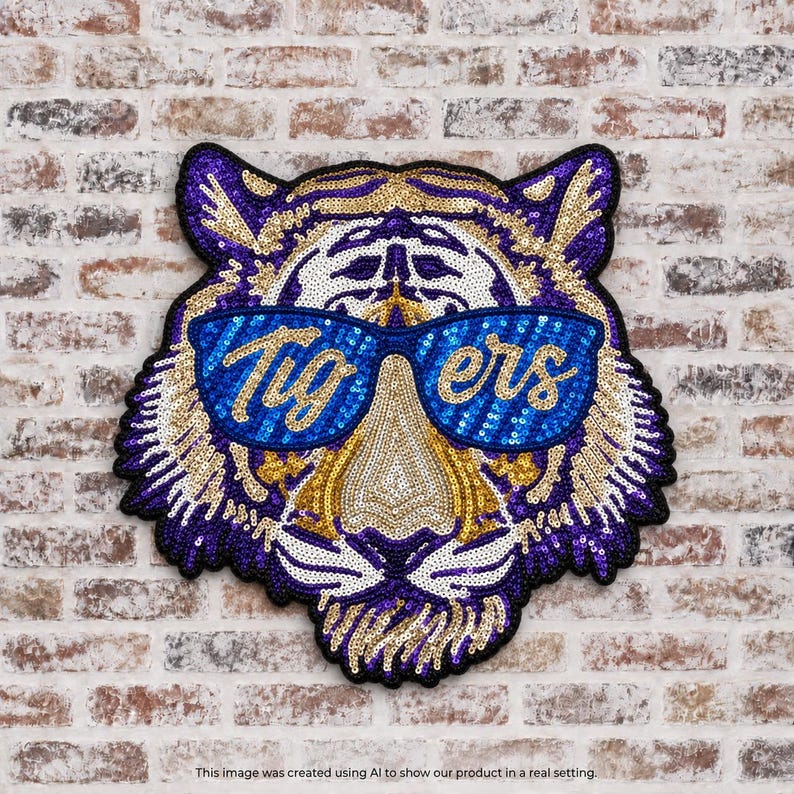 Tigers Sunglasses Sequin Patch