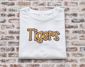 Tigers Puff Embroidery with Outline Embroidered Shirt