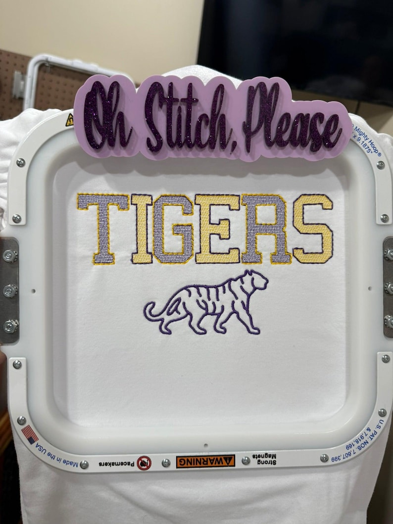 Tigers Outline and Filled Embroidered Shirt