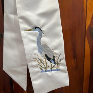 Blue Heron Wreath Sash