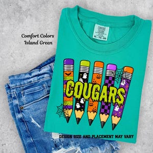 Halloween Spooky Cougars Pencil Printed Shirt