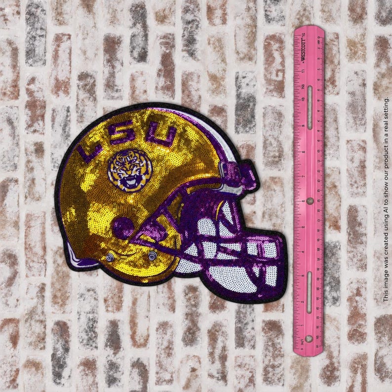 LSU helmet sequin patch