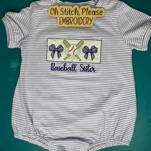 Baseball and Crossed Bats with Bows Embroidered Shirt