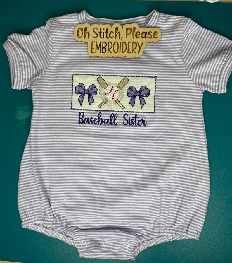 Baseball and Crossed Bats with Bows Embroidered Shirt
