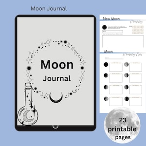 Moon Journal Digital Download 2025, Witchy Spiritual Planner, Celestial Phase Tracker, Pritntable Astrology Diary, Moon Tracker, Template