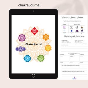 Chakra journal 2025 Printable Guided, Mindfulness Meditation Healing Journal for 7 Chakras, Spiritual Growth & Self-Discovery