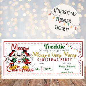 Mickeys Very Merry Christmas Party Reveal Ticket | Jollywood Nights | custom | Disneyworld Disney World WDW | Fake Ticket from Santa