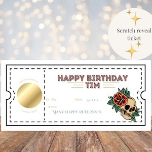 Personalised Tattoo Fund Voucher: Scratch Off Surprise Ticket