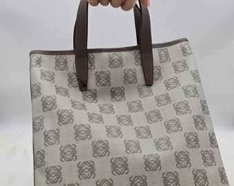 Loewe Anagram Hand Bag in gray PVC leather