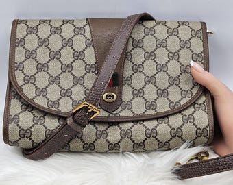 Torebka kopertówka Gucci Brown PVC Monogram Leather