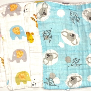 8 pack Wash/Burp Cloths in &quot;Wild Animal&quot; Theme
