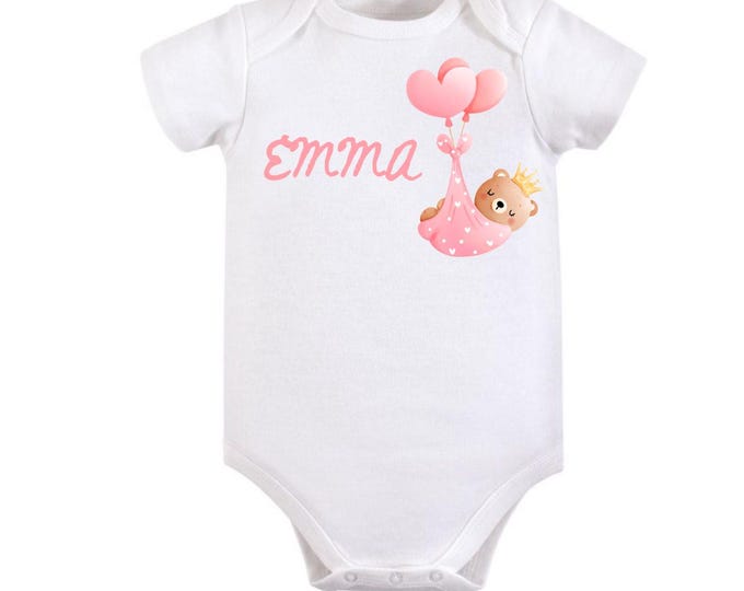 Personalized Onesie for Infant with Personalized Baby's Name & Gold Stars
