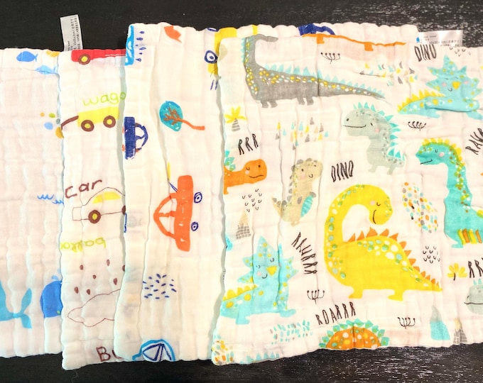 8 pack Wash/Burp Cloths "The Boys" Pattern