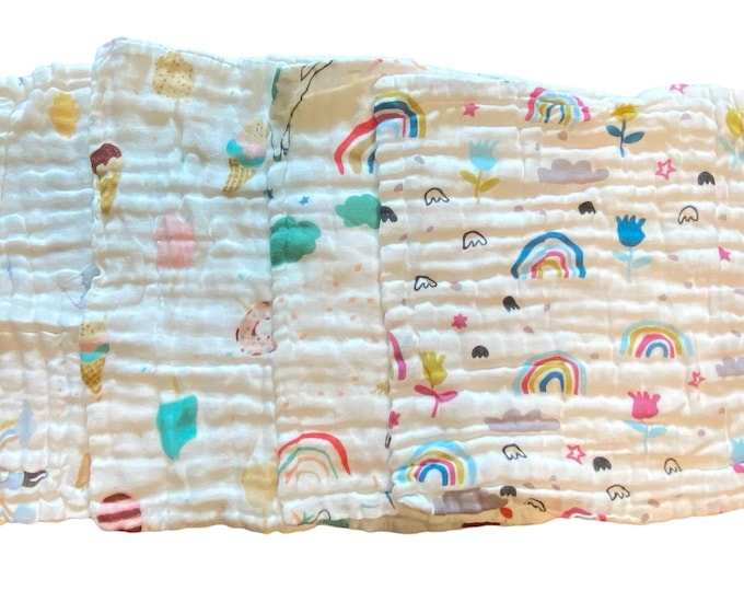 8 Pack Wash/Burp Cloths in "The Girlie" Pattern