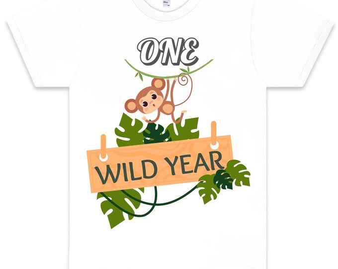 Wild One Monkey-First Birthday Shirt