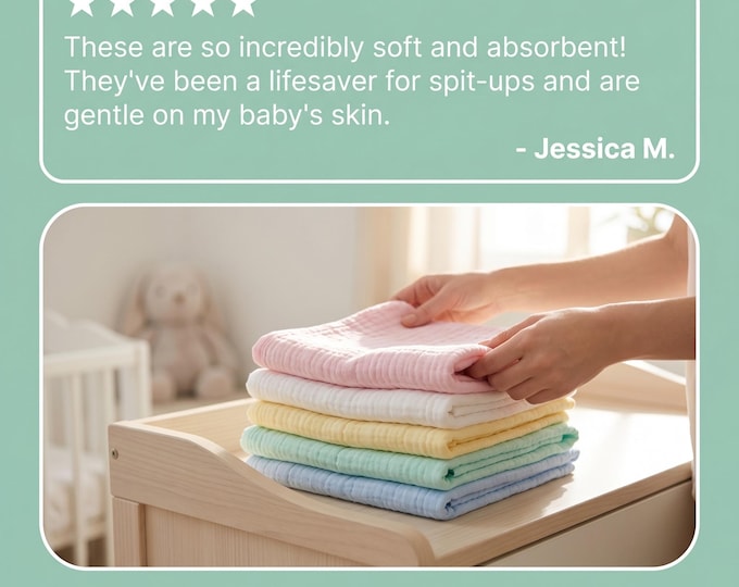 Pastel Wash/Burp Cloths 5 Pack 10x10