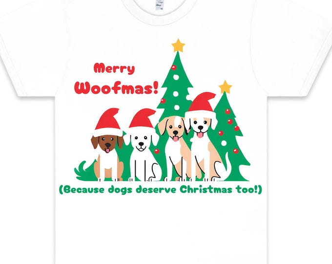 Toddler Doggie Christmas Shirt (long or short sleeve available)