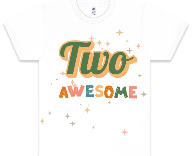 Two Year Old Birthday Shirt-"Two Awesome", option to personalize
