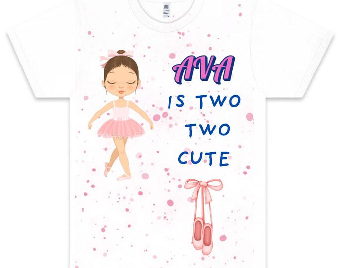 Two Year Old Birthday Shirt-"Two Two Cute 2"