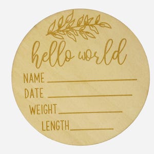 Carte en bois pour lit de bébé, parfaite pour faire part de naissance ou pour une séance photo de bébé