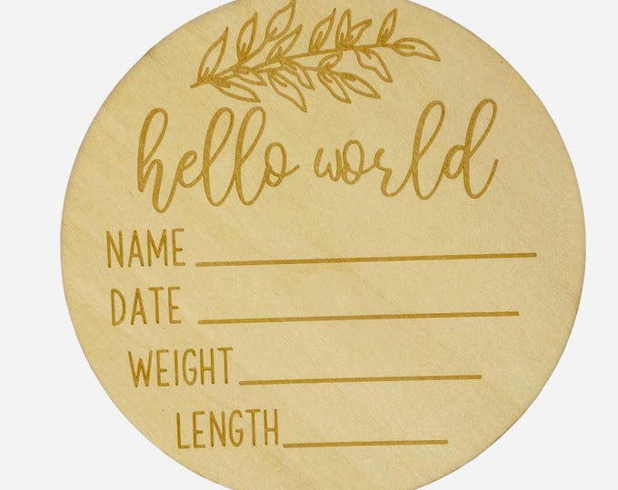 Wood Crib card, perfect for birth announcement or for infant photoshoot