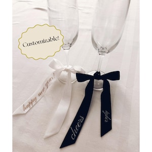New Year&#39;s Eve Velvet Ribbons: Personalized Ribbons for Place Cards
