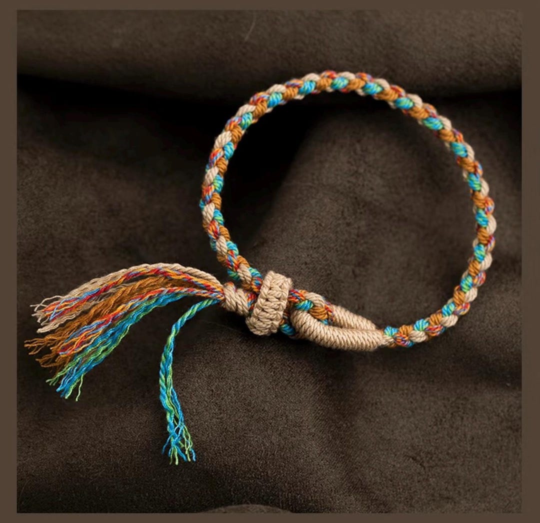 Handmade Woven String Bracelet -- Inner Strength and Equilibrium - Etsy
