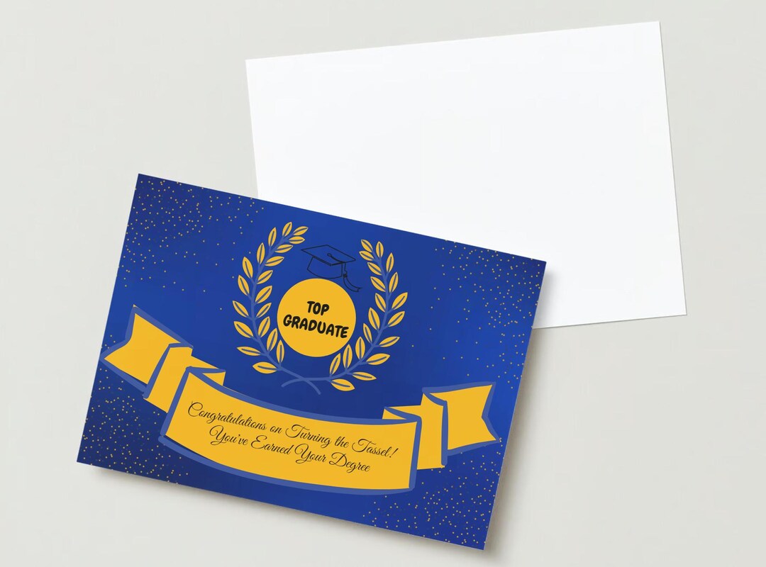 Carte De Félicitations Pour Diplôme Modèle Digital The Tassel Was