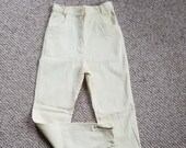 80s zip ankle jeans, butter yellow size 8 Together Cotton, spandex 28 x 28, high rise, high waisted