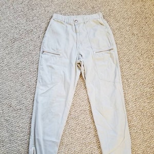 80s vintage tapered ladies pants, 28x30, light grey