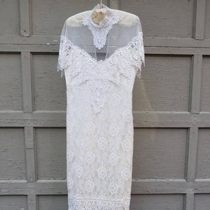 80s lace wedding gown, vintage, 40 bust, ivory, size 12, wedding dress image 4