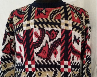 Great vintage L sweater, acrylic, large unisex, 1980s