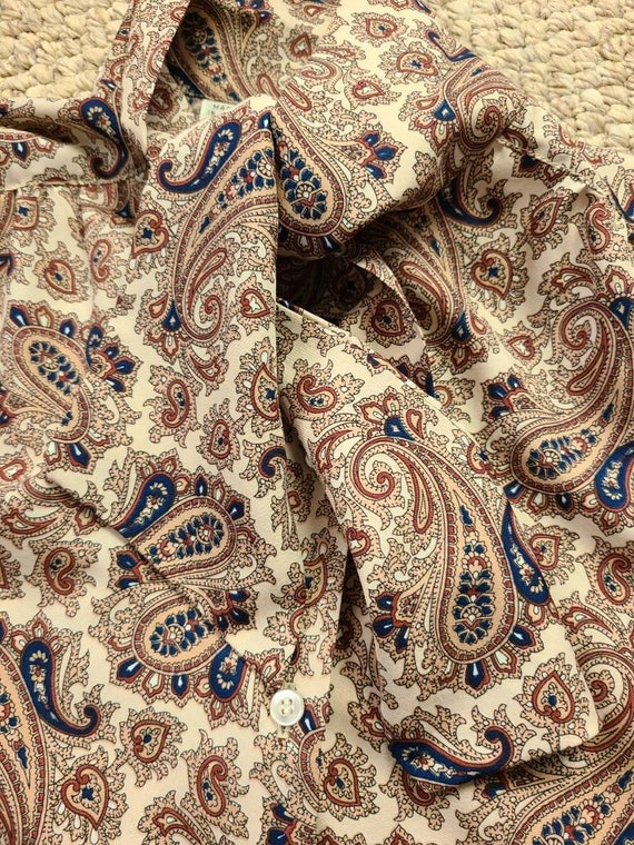 80s blouse, bow, pussy bow, paisley - image 4
