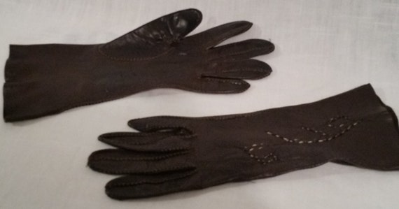 LOT of Vintage leather ladies gloves, 5 pairs - image 4