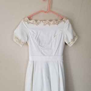 60s wedding gown ivory linen, wedding dress 34 bust