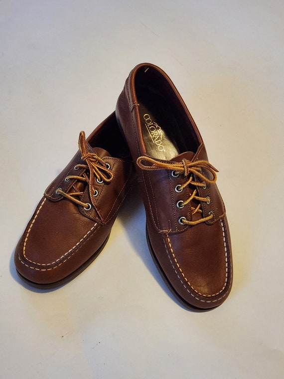 80s Colorado docksiders, size 10 ladies, brown lea