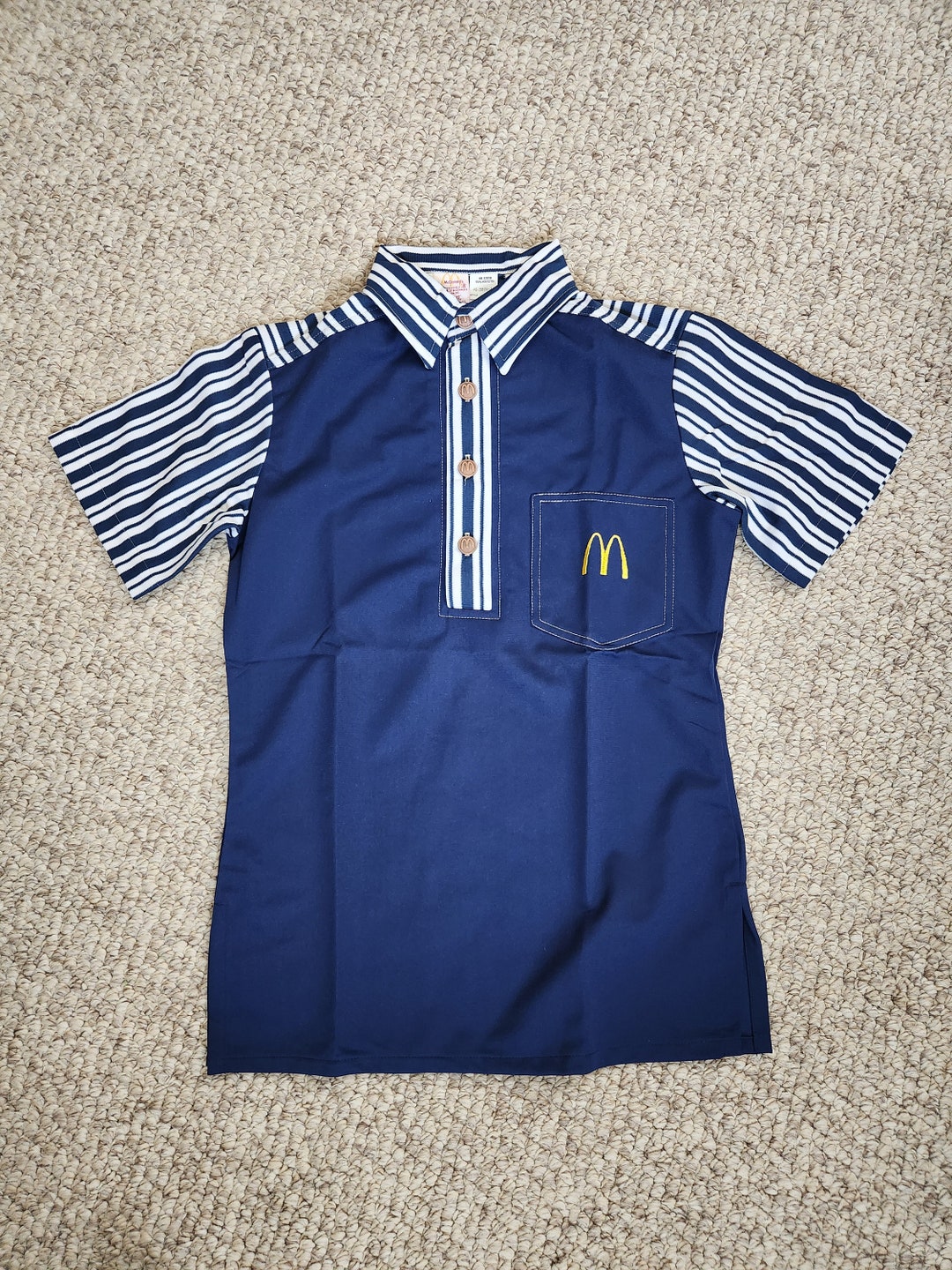 1976 Mcdonald's Uniform Shirt, Mens Unisex, XS Blue, 38 Chest - Etsy