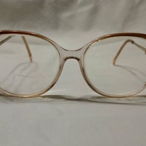 Vintage 80s glasses, ladies, brown, bifocals,  large