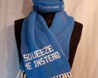 Vintage  "Please don't squeeze the Charmin, squeeze me instead " hat and scarf set