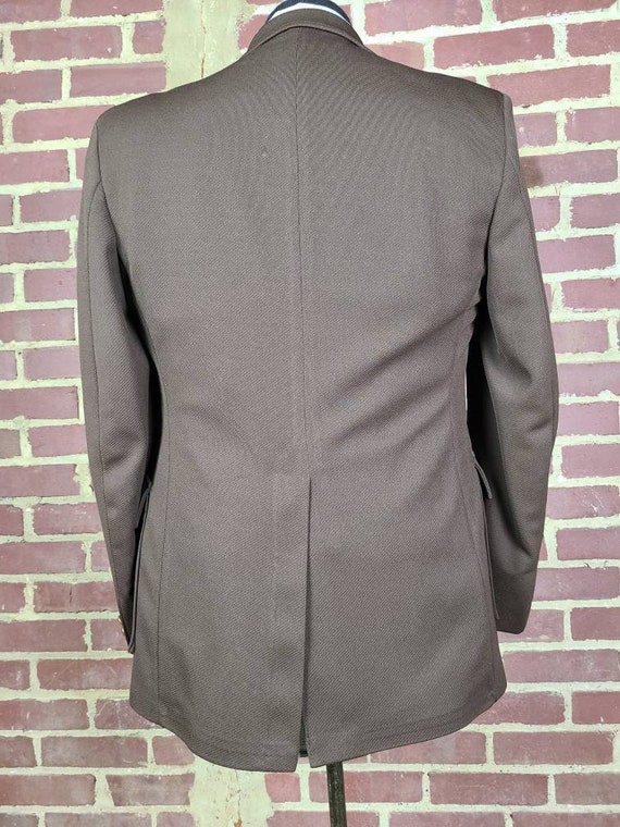 40R 70s sportcoat, brown leisure coat, polyester … - image 3