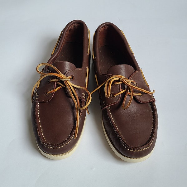 8 mens docksiders, vintage, ladies 9 1/2, Minnetonka, 80s docksides, boat shoes, leather